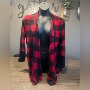 Buffalo Plaid Open Front Cardigan size 1X